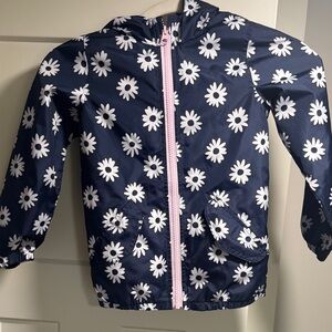 Carter's Navy Daisy Swim Rashguard Jacket with Pink Zip